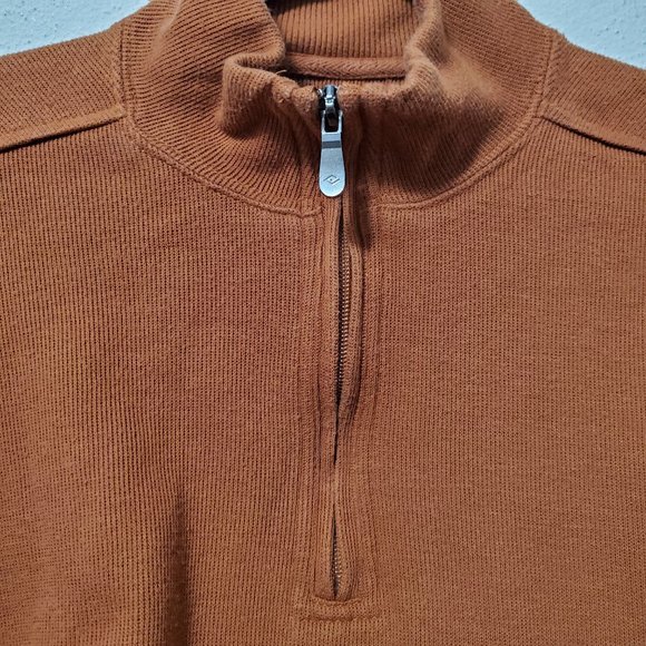 Joe Joseph Abboud Orange Partial Zip Mock Neck Sweater L - Picture 4 of 7